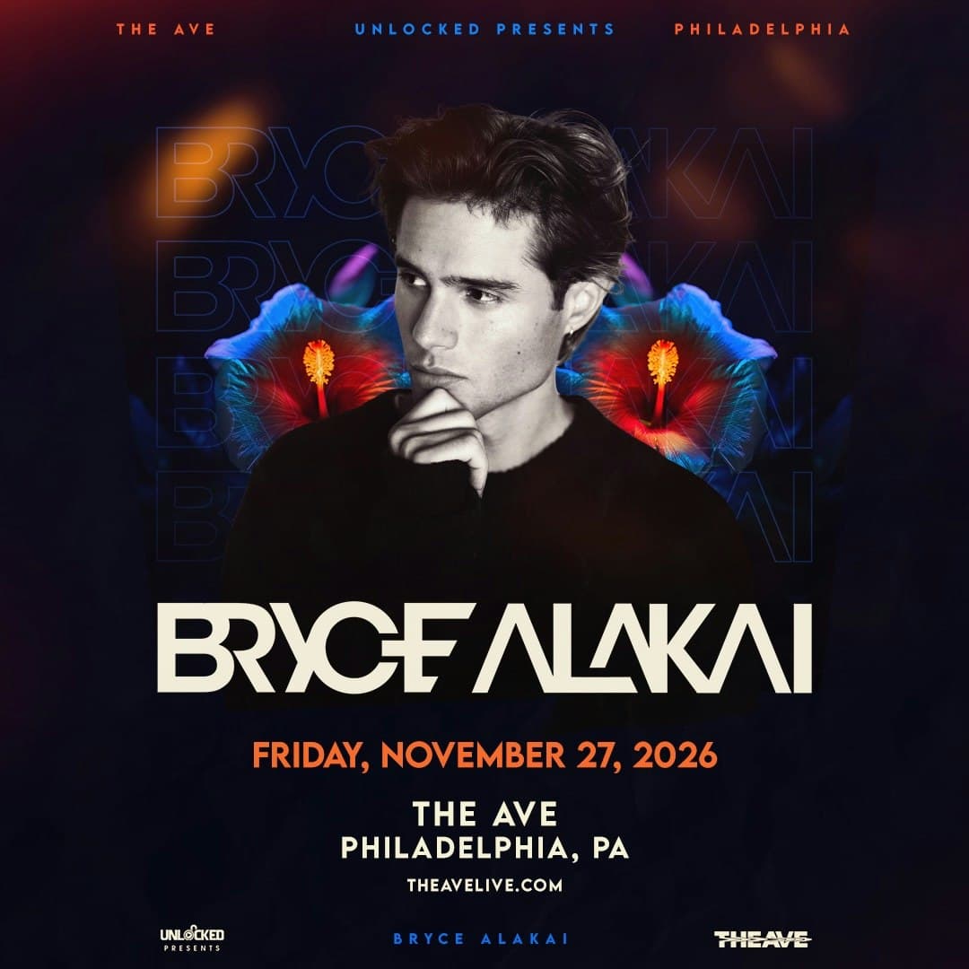Bryce Alakai electronic music event poster at The Ave Live Philly